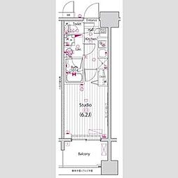 ガーラ・プレシャス川口並木 15階1Kの間取り