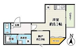 （仮称）キャメル大袋2 1階ワンルームの間取り