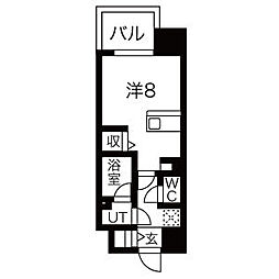 クラシエ三河安城 6階ワンルームの間取り