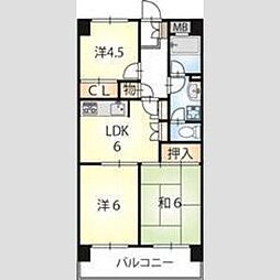 シーダーズハイツ 12階3DKの間取り