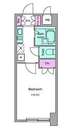 レジディア門前仲町 5階1Kの間取り