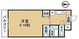 サン・ヒーローマンション亀川II 3階1Kの間取り