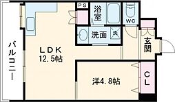 グレイスピア 10階1SLDKの間取り