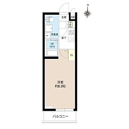 エスタート亀有 2階1Kの間取り