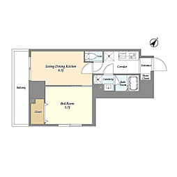 ＫＤＸレジデンス町田Ｎｏｒｔｈ 9階2Kの間取り