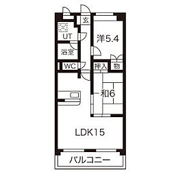 メゾンドヨサミ 2階2LDKの間取り