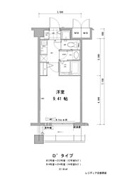 レジディア京都駅前 4階1Kの間取り