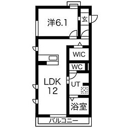 メゾンド本町 1階1LDKの間取り