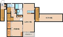 仮）アミューズＳＥ 2階1LDKの間取り