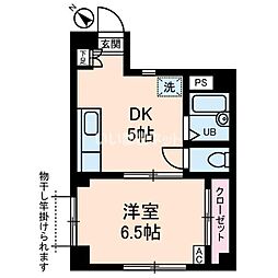 ドミール上池台 1階1DKの間取り