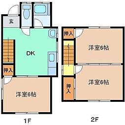 上毛電気鉄道 桐生球場前駅 徒歩9分の賃貸アパート 1階3DKの間取り