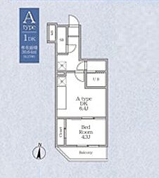 ラヴィエール錦糸公園 6階1DKの間取り