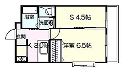 シルクマンション 3階1SKの間取り