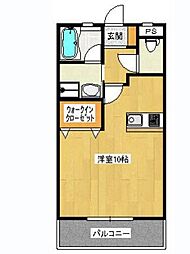 サクシードＵ 3階ワンルームの間取り