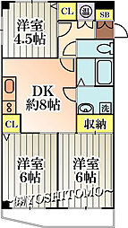 ロイヤルガーデン国分寺 2階3DKの間取り