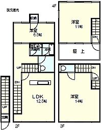 Rich XVI 1階3LDKの間取り