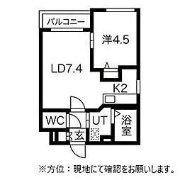 Sea Avenir(シーアヴニール) 4階1LDKの間取り