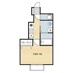 CCR-2018 1階1Kの間取り