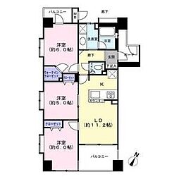 パテラ川崎 2階3LDKの間取り