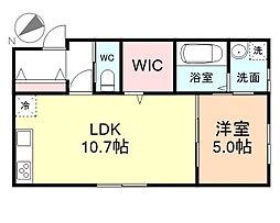 ＣｒａｎｂｅｒｒｙII 2階1LDKの間取り