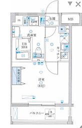 Ｒｉｓｉｎｇ　ｐｌａｃｅ八王子みなみ野 3階1Kの間取り