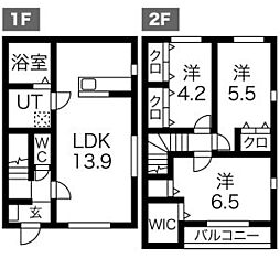 Grandir木更津II棟 1階3LDKの間取り