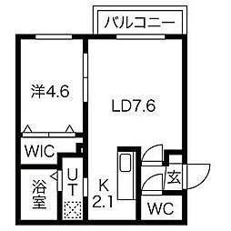 BELL・WALK(ベル・ウォーク) 4階1LDKの間取り