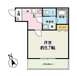 西武池袋線 狭山ヶ丘駅 徒歩6分の賃貸アパート 2階1Kの間取り