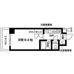 グリーンピア北目町 4階1Kの間取り