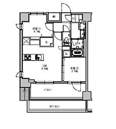 S-RESIDENCE押上South 7階2DKの間取り