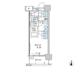 パークアクシス両国 10階1Kの間取り