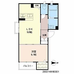 ＰＡＸ天保山Ｂ棟 3階1LDKの間取り