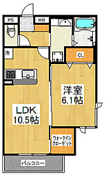 ＳＹハイアII 3階1LDKの間取り