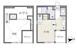 JR豊肥本線 光の森駅 3.1kmの賃貸アパート 2階ワンルームの間取り