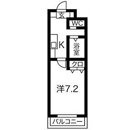 A・City志段味 3階1Kの間取り
