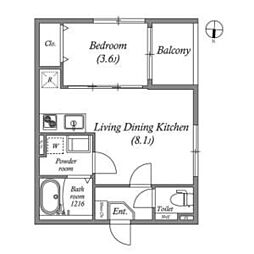(仮称)西ノ京冷泉町 2階1LDKの間取り