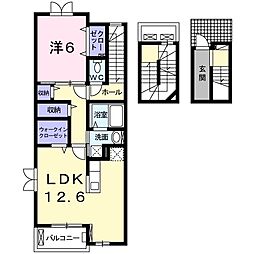 ラフレシール 1LDKの間取図画像