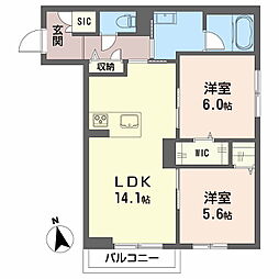 シャーメゾンＭII（ＳｈａＭａｉｓｏｎ　ＭII） 103 1階2LDKの間取り
