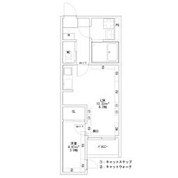 Coco Cat 岩塚 2階1LDKの間取り