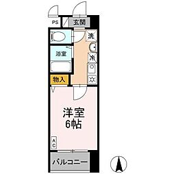 カスタリア京都西七条 0610 6階1Kの間取り