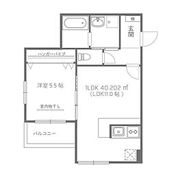 La vie Chouchou 大町 3階1LDKの間取り