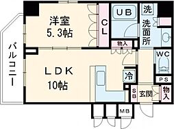 リーガル神戸三宮II 5階1LDKの間取り
