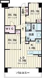 パークホームズＬａＬａ門真 3階3LDKの間取り