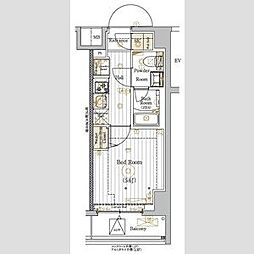 JR京浜東北・根岸線 西川口駅 徒歩11分の賃貸マンション 4階1Kの間取り