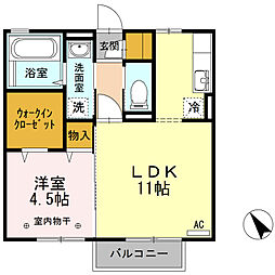 アリエッタ 2階1LDKの間取り