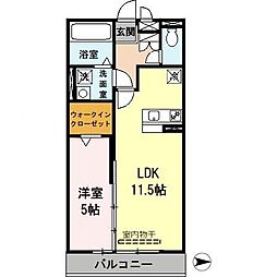 コム アニモ 3階1LDKの間取り