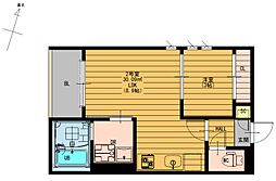 REGALEST二本木 3階1LDKの間取り