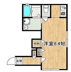 La　recolte 1階ワンルームの間取り