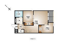 REGALEST-F 矢野駅前 201 2階2LDKの間取り
