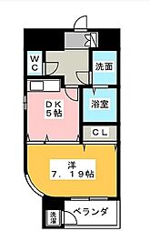 エンブル・セレス常磐町 3階1DKの間取り